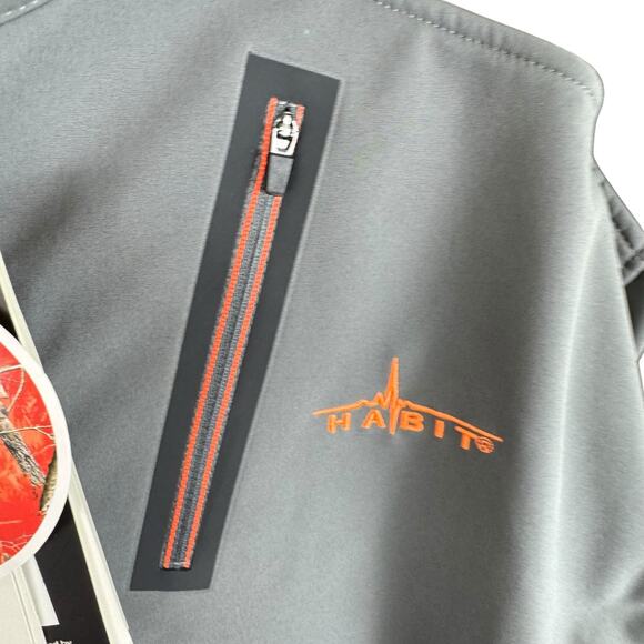 Habit Outdoors NWT Castlerock Gray Zip Lined Softshell Jacket Pockets Men's Sz L - Picture 4 of 10